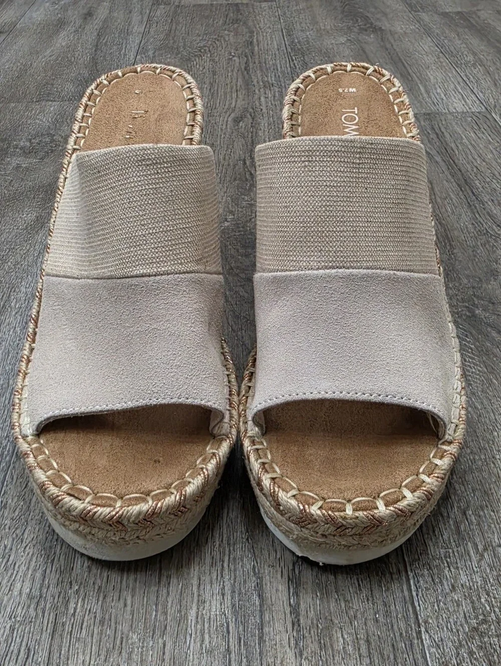 TOMS Monica Mule Espadrille Wedge Sandal-Size 7.5